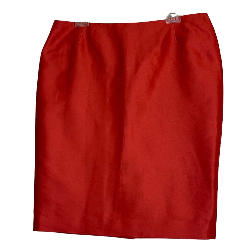Escada Orange Silk Blend Pencil Skirt - Size 12 Classic Designer Business